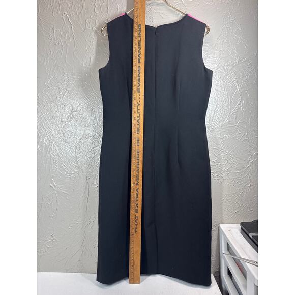 Studio I Womens Colorblock Black Sheath Dress Casual Career Formal Knee Size 10 - Picture 6 of 8